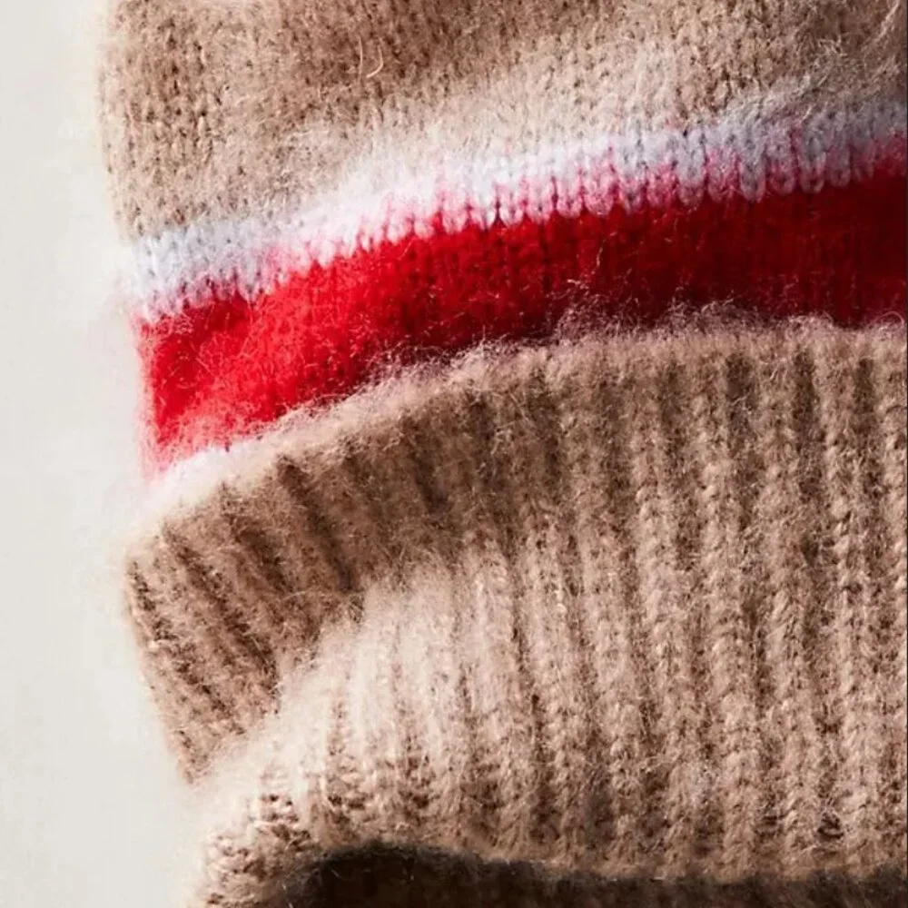 NWOT Free People The Groove Stripe Beanie in Brick